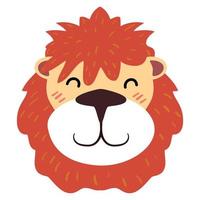 Cute lion with closed eyes vector