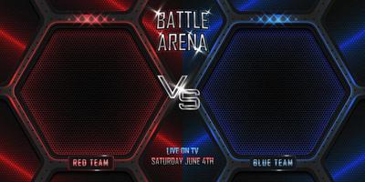 Fighting battle arena versus horizontal background realistic 3d style effect vector