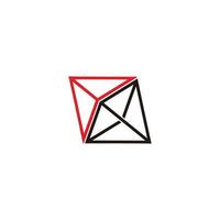 vector of 3d arrows triangle line geometric logo