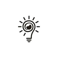 brillar bombilla hoja natural orgánico idea símbolo logo vector