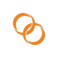 linked circle 3d ring flat symbol logo vector