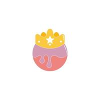 king of ice cream colorful design symbol logo vector