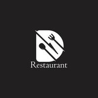 letter d spoon fork knife food restaurant symbol vector