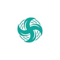 circle swirl fan turbine motion geometric design symbol logo vector