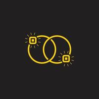 golden rings linked connect design logo vector