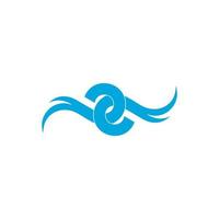 linked motion waves flat curves logo vector