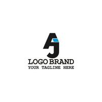 letter aj linked geometric simple design symbol logo vector