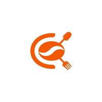 letra c, cafetería, comida, restaurante, símbolo, logotipo, vector