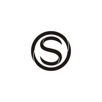 letter s motion circle 3d flat shadow geometric logo vector