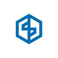abstract letter dp line geometric hexagonal logo vector