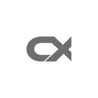 letra cx vector de logotipo de línea enlazada simple