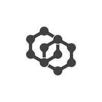 linked hexagonal dots simple logo vector