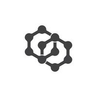 linked hexagonal dots simple logo vector