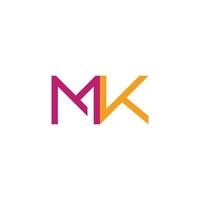 letter mk simple geometric colorful line symbol vector