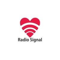 señal de radio vector de logotipo de símbolo de forma de amor geométrico