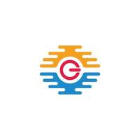 letter g natural sun ocean symbol logo vector