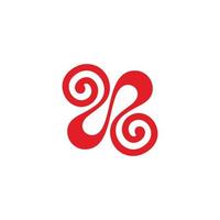 abstract ribbon spiral loop design sweet symbol vector