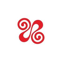 abstract ribbon spiral loop design sweet symbol vector
