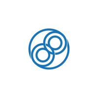linked circles object chain overlap logo vector