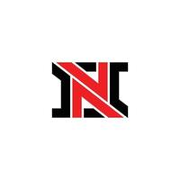 vector de logotipo de diseño de flecha de línea geométrica de letra nj