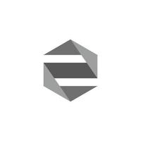 letter z hexagonal geometric gradient shadow origami design logo vector