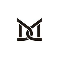 letter md simple linked geometric linear logo vector