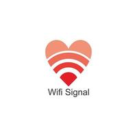 internet signal gradient love shape symbol geometric logo vector