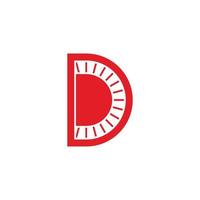 letter d simple geometric sun rays design logo vector