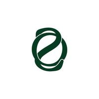 letter o2 simple 3d linked flat design symbol logo vector