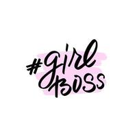 Inspirational handwritten brush lettering hashtag girl boss. Vector calligraphy illustration isolated on white background. Typography for banners, badges, postcard, tshirt, prints, posters.