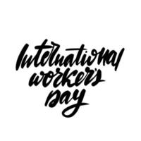 Día Internacional de los Trabajadores. diseño moderno y sencillo. ilustración de stock vectorial aislada sobre fondo blanco. vector