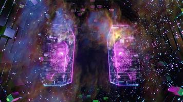 3D illustration Background for advertising and wallpaper in sci fi and technology innovation scene. 3D rendering in decorative concept. photo