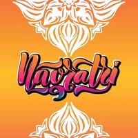 Happy Navratri. Indian festival celebration Vector typography for banner, logo design. Great stock calligraphy illustration handwritten lettering, diaries, cards, badges, typography social media.