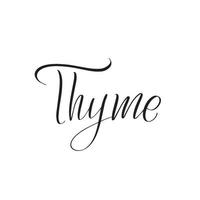 Inspirational handwritten brush lettering thyme. Vector calligraphy illustration isolated on white background. Typography for banners, badges, postcard, tshirt, prints, posters.