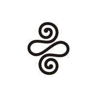 resumen letra s espiral forma líneas arte símbolo logo vector