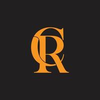 letter cr linked connected design symbol vector