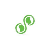 infinity eco leaf life symbol curves loop design vector