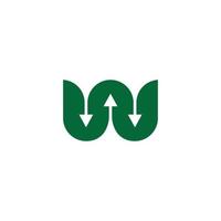 letter w flow arrow process symbol logo vector