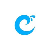 vector de logotipo de diseño de salpicaduras de agua de remolino de letra c