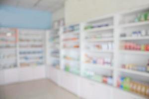 interior de farmacia con fondo borroso foto