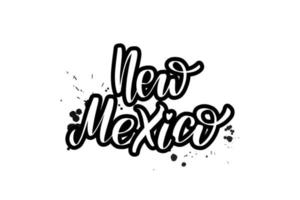 pincel inspirador escrito a mano con letras de nuevo méxico. ilustración de caligrafía vectorial aislada sobre fondo blanco. tipografía para pancartas, insignias, postales, camisetas, impresiones, carteles. vector