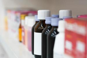 medicine bottles in the pharmacy photo