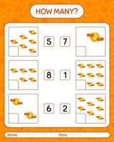 How many counting game with full moon. worksheet for preschool kids, kids activity sheet vector
