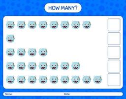 How many counting game with zombie. worksheet for preschool kids, kids activity sheet vector