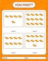 How many counting game with full moon. worksheet for preschool kids, kids activity sheet vector