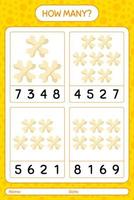 How many counting game with bone. worksheet for preschool kids, kids activity sheet vector