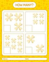 How many counting game with bone. worksheet for preschool kids, kids activity sheet vector