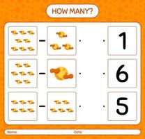 How many counting game with full moon. worksheet for preschool kids, kids activity sheet vector