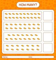 How many counting game with full moon. worksheet for preschool kids, kids activity sheet vector