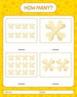 How many counting game with bone. worksheet for preschool kids, kids activity sheet vector